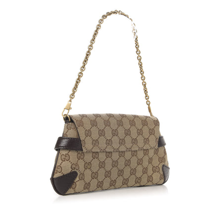 Gucci Monogram Horsebit Clutch Dark Brown 3 of 10