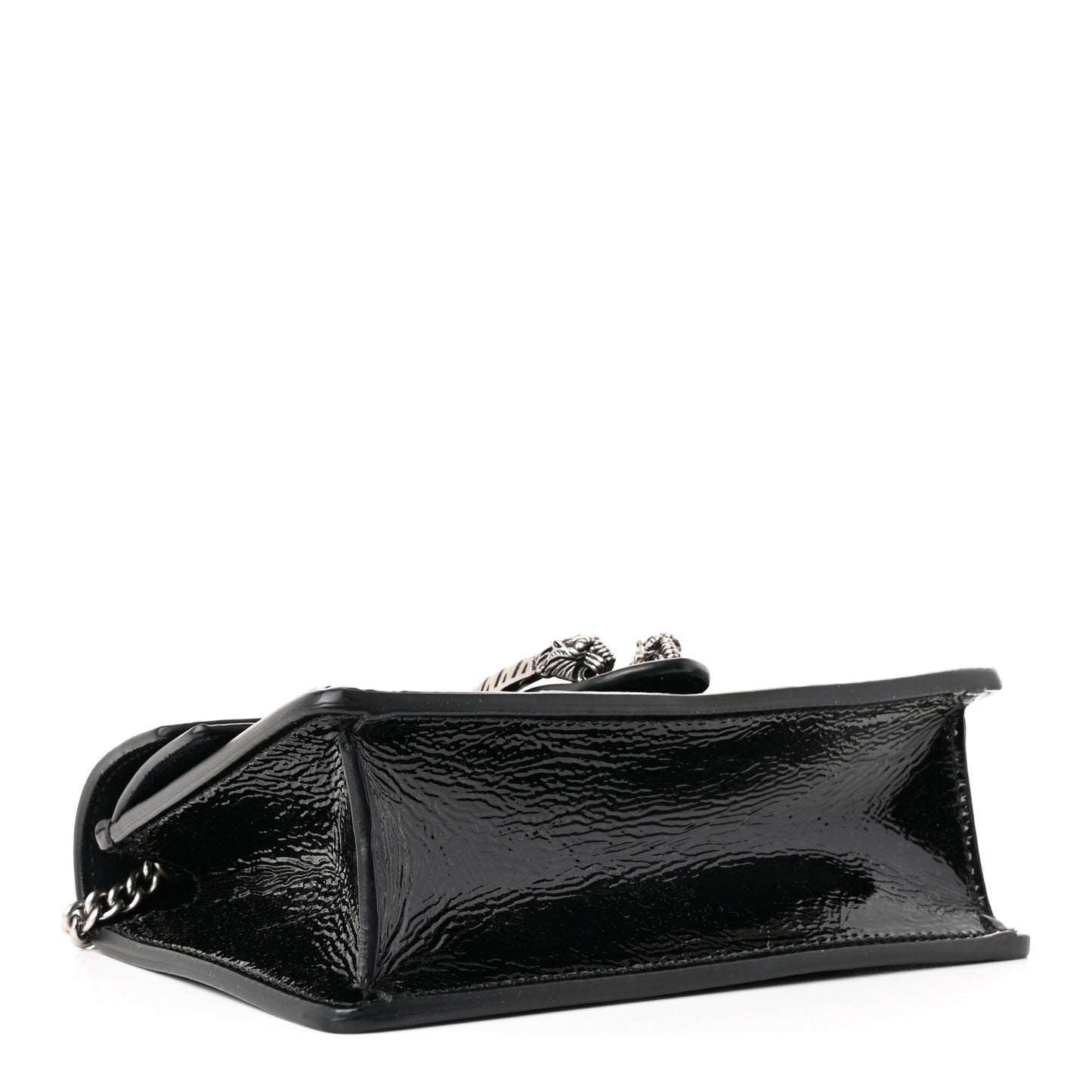 Crinkled Patent Super Mini Dionysus Shoulder Bag Black