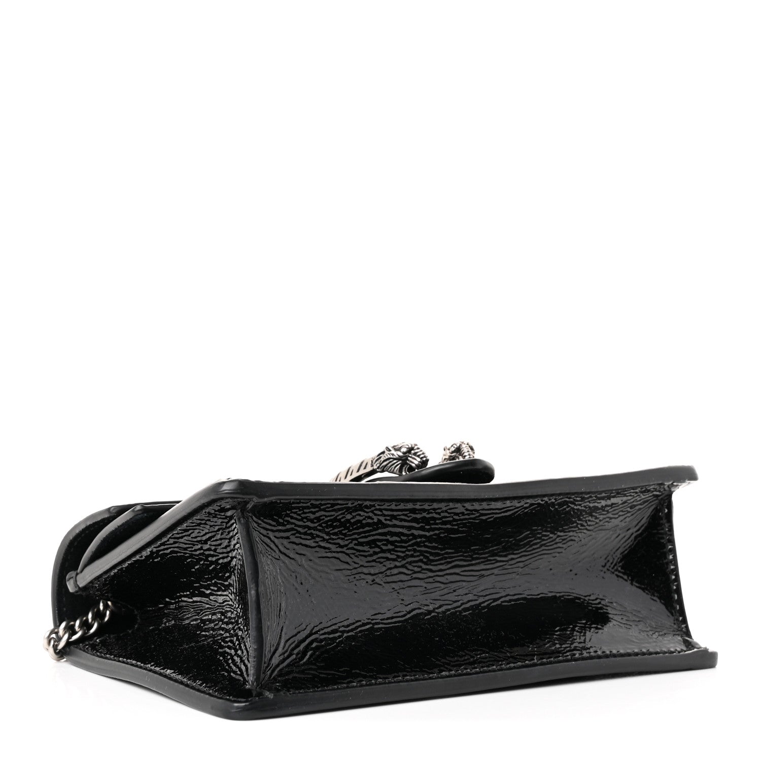 Gucci Crinkled Patent Super Mini Dionysus Shoulder Bag Black 4 of 11