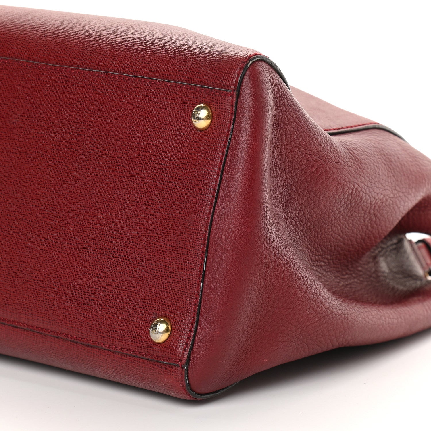 Fendi Vitello Elite Regular 2Jours Tote Rosso Scuro Ciliegia 9 of 9