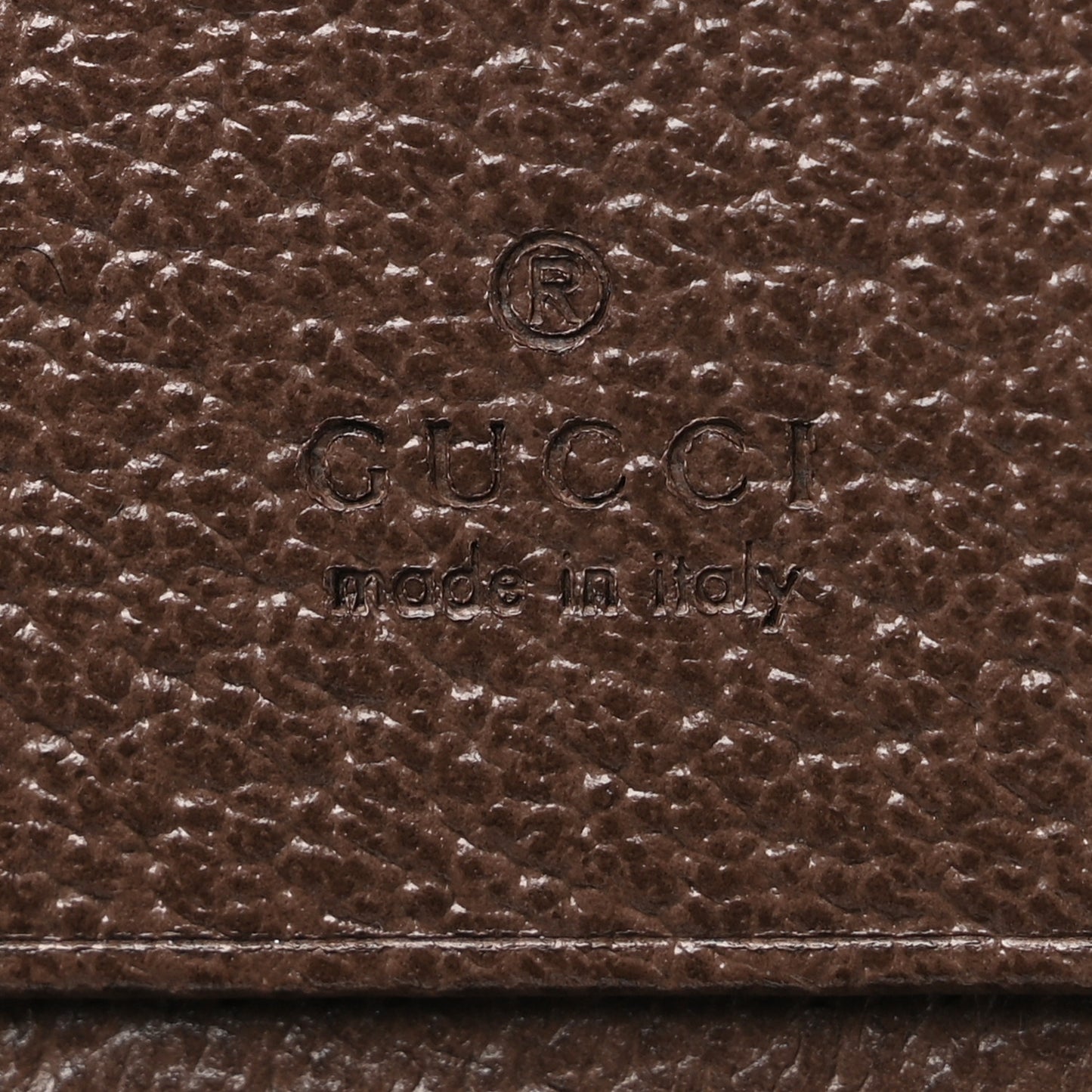 Monogram Jumbo GG Textured Dollar Calfskin Diana Card Case Wallet Camel Ebony New Acero