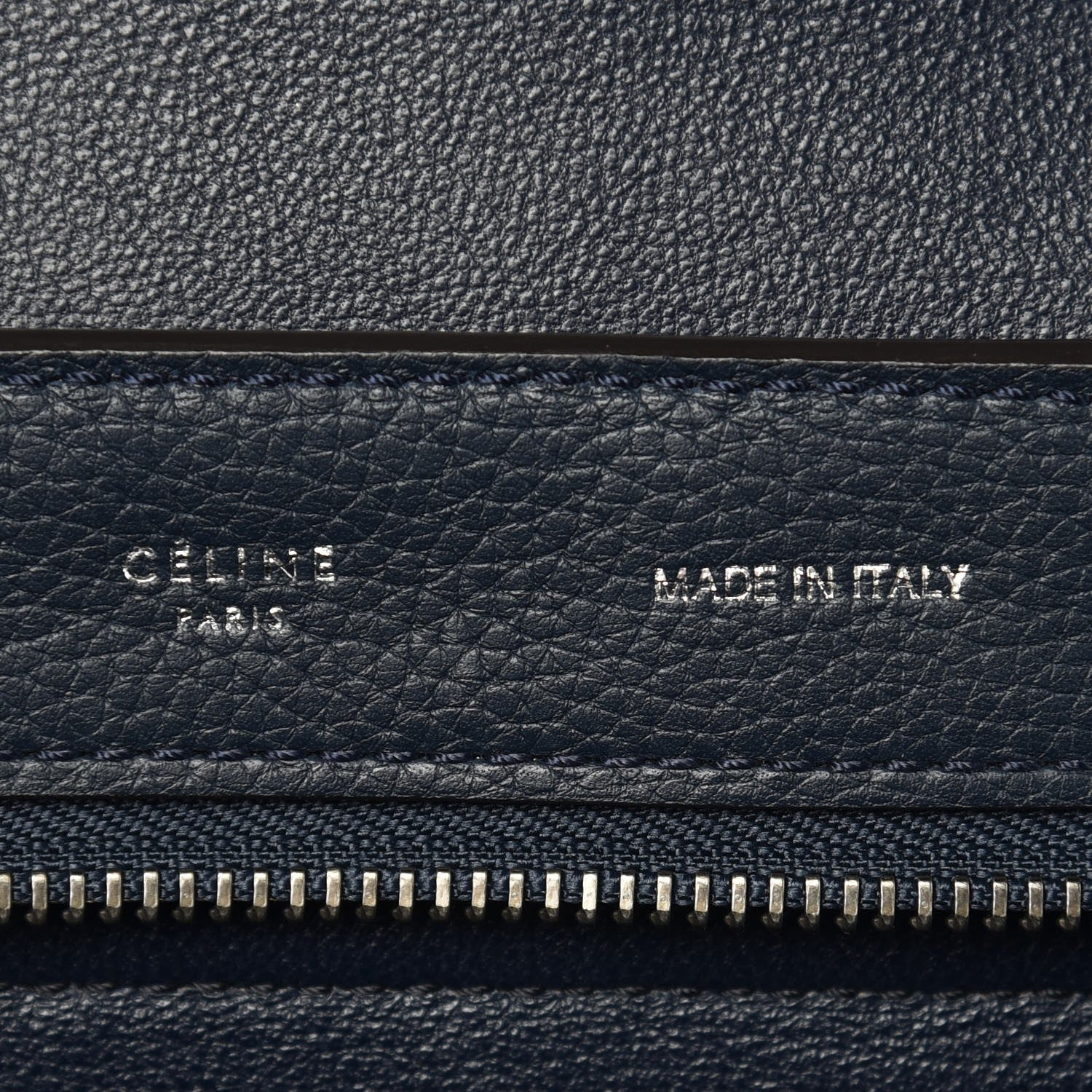 Celine Drummed Calfskin Suede Medium Trapeze Navy 6 of 10