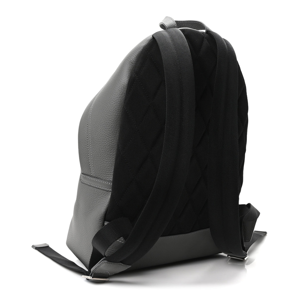 Calfskin Logo Embossed Backpack Charcoal Grey