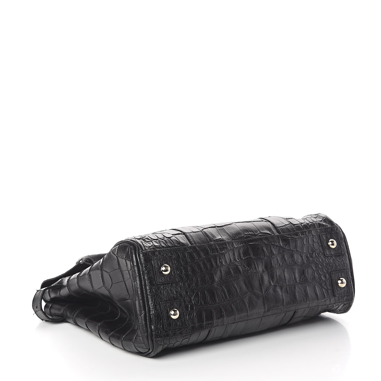 Mulberry Calfskin Crocodile Embossed Bayswater Black 4 of 15