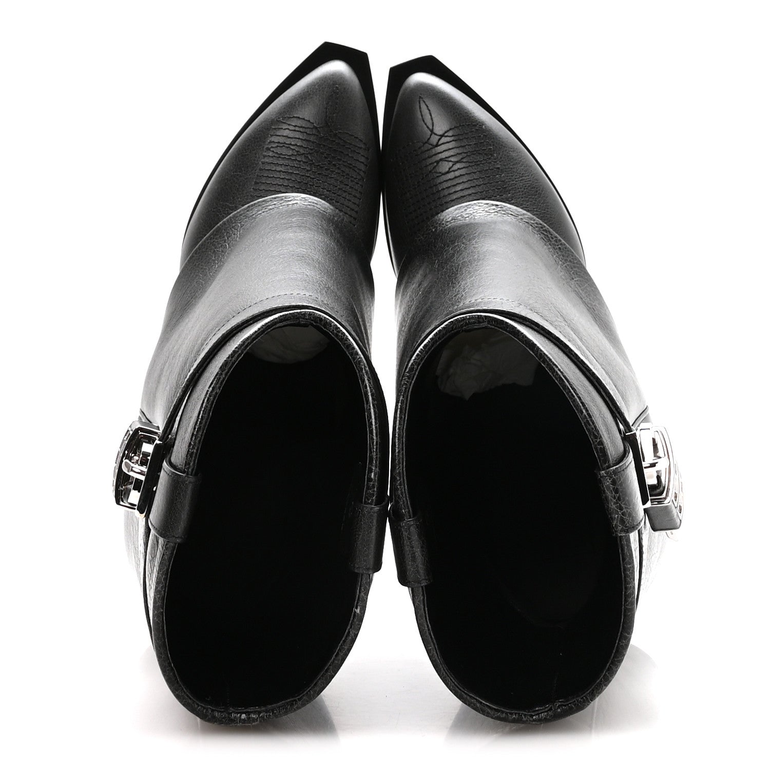Givenchy Aged Calfskin Cowboy Shark Lock Ankle 37 Black 2 of 8