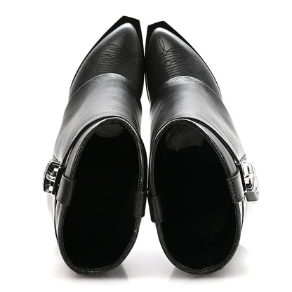Givenchy Aged Calfskin Cowboy Shark Lock Ankle 37 Black 2 of 8