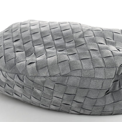 Bottega Veneta Suede Calfskin Intrecciato Teen Jodie Hobo Thunder 10 of 11