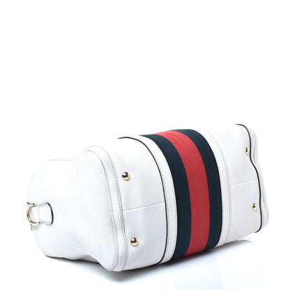 Gucci Calfskin Vintage Web Medium Boston White 4 of 9