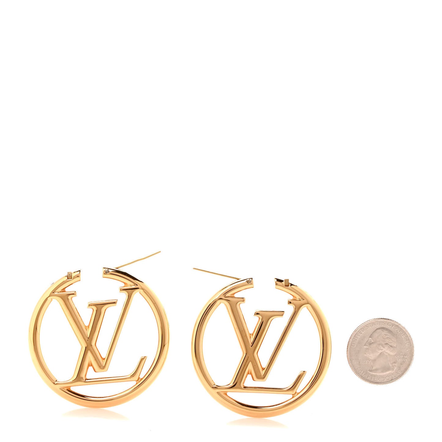 Metal Louise Hoop Earrings Gold