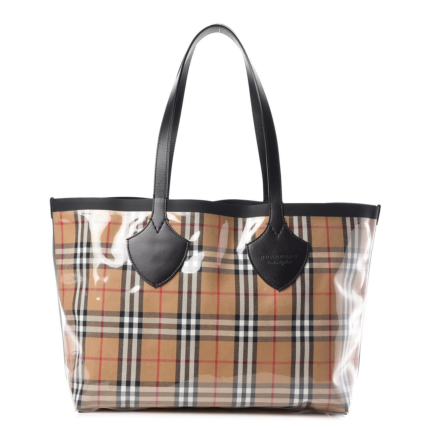 Burberry Vintage Check Transparent Large The Giant Reversible Tote Black 1 of 22