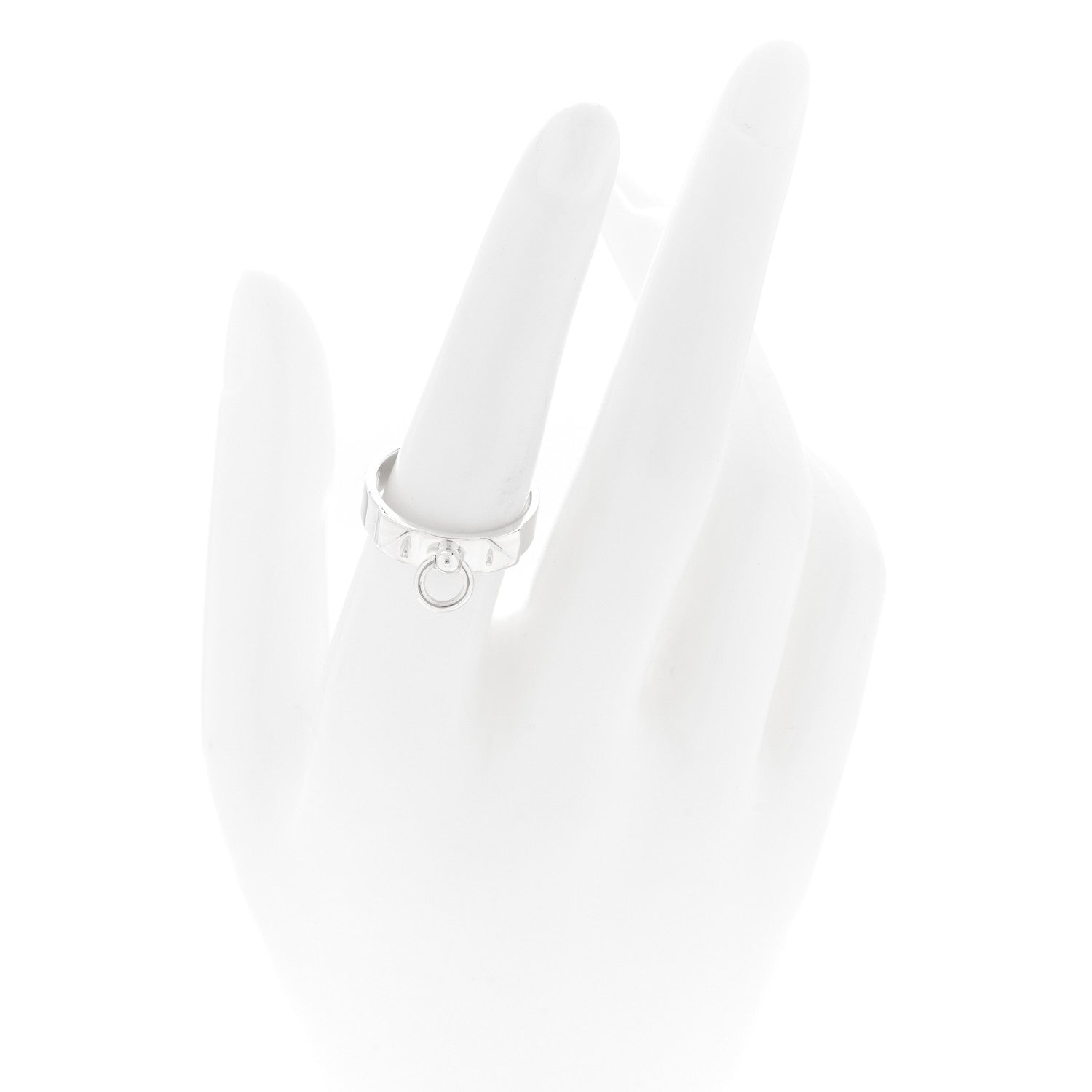 Hermes Sterling Silver PM Collier De Chien Ring 55 7.25 2 of 5