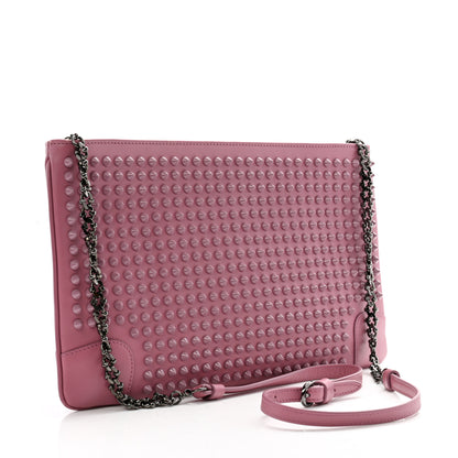 Christian Louboutin Calfskin Spikes Loubiposh Chain Clutch Rosette 3 of 13