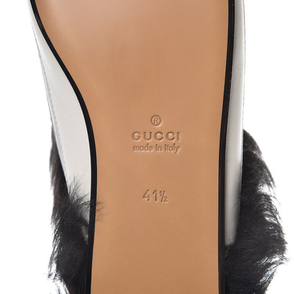 Gucci Malaga Kid Fur Zebra Inlay Womens Princetown Slippers 41.5 Mystic White Black 7 of 7
