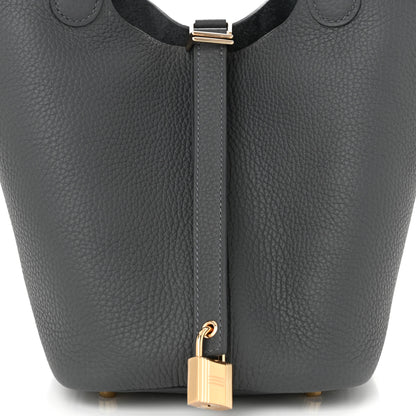 Hermes Taurillon Clemence Picotin Lock 18 PM Ardoise 8 of 11