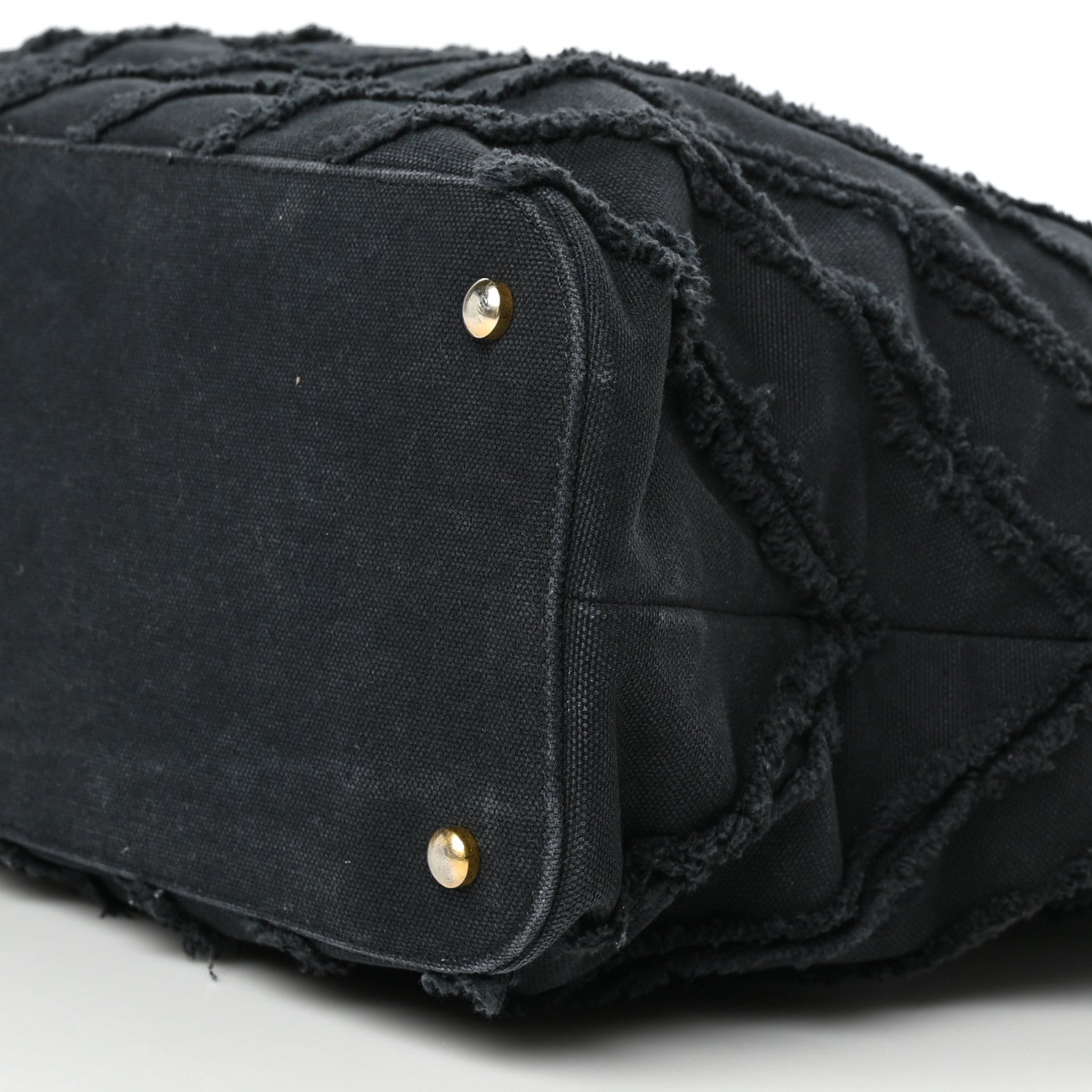 Chanel Canvas Chevron Cuba Patchwork Shopper Tote Black 9 of 9