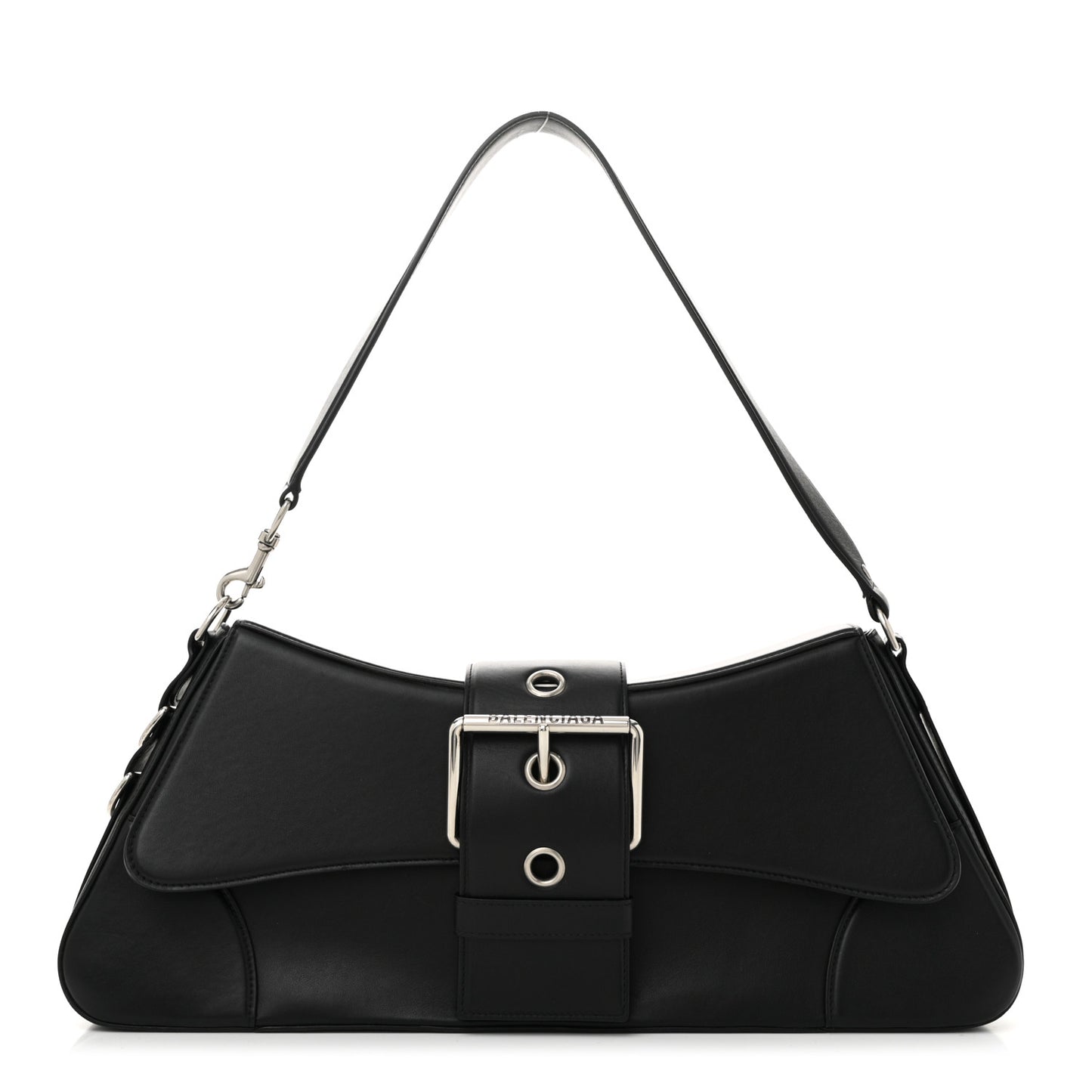 Smooth Calfskin Large Lindsay Shoulder Bag Black