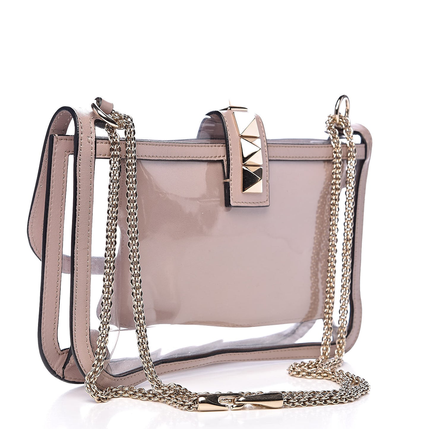 PVC Nappa Naked Medium Glam Lock Rockstud Flap Poudre
