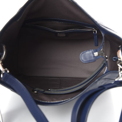 MCM Calfskin Ottomar Monogram Medium Klara Hobo Navy Blue 5 of 13