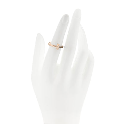 Tiffany 18K Rose Gold Diamond 2.5mm T T1 Ring 53 6.25 2 of 5