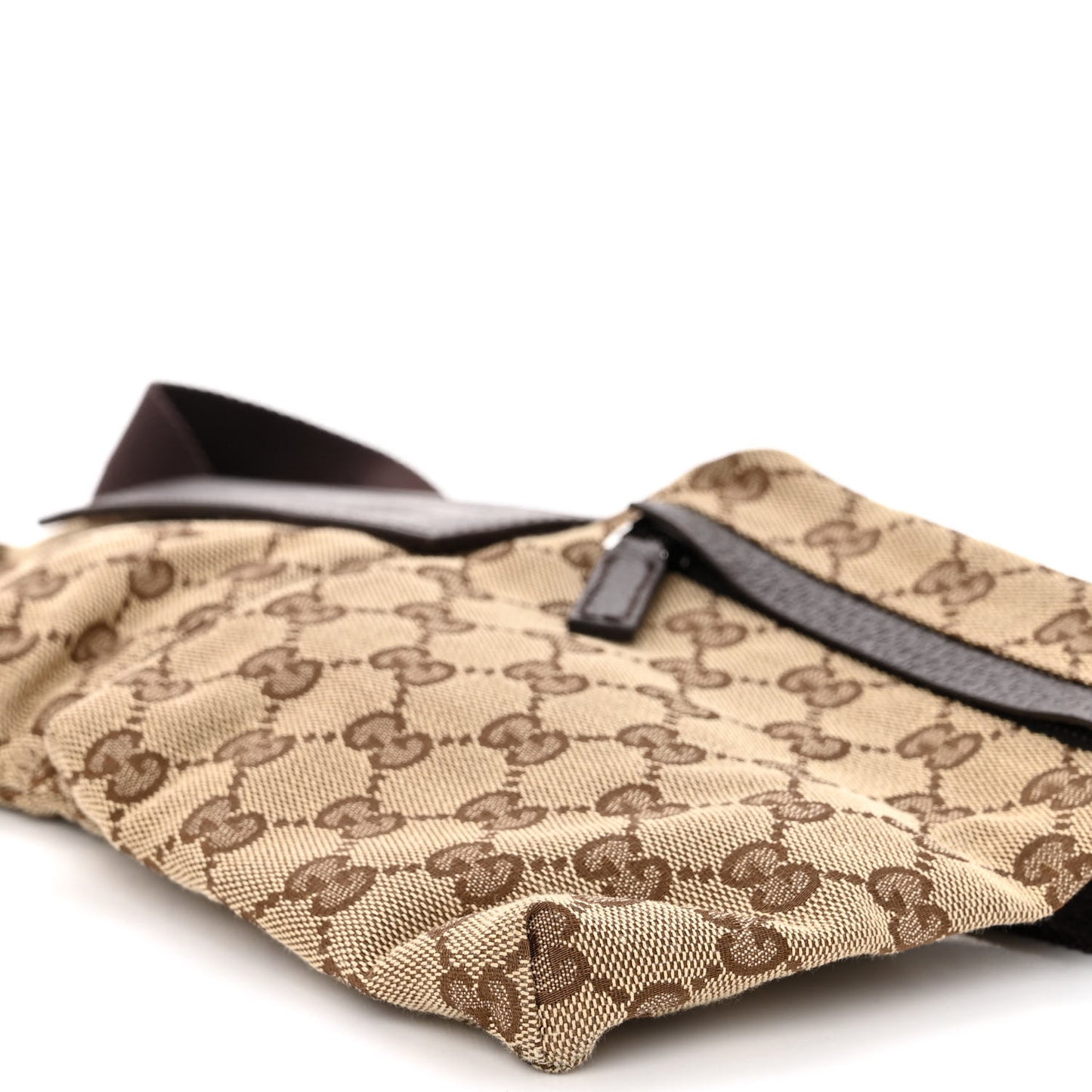 GG Monogram Double Pocket Belt Bag Dark Brown