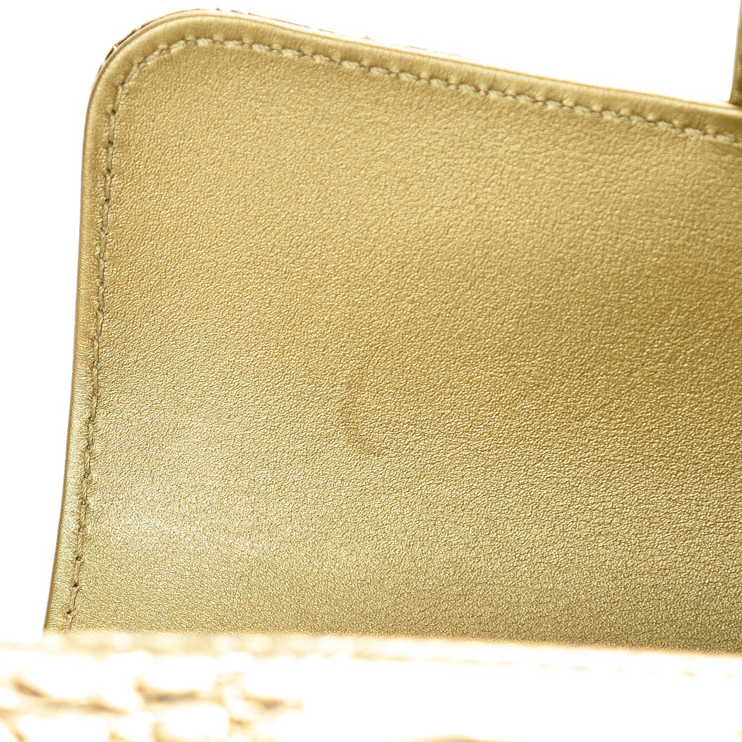 Chanel Metallic Calfskin Crocodile Embossed Cocodile Rectangular Mini Flap Gold 8 of 10
