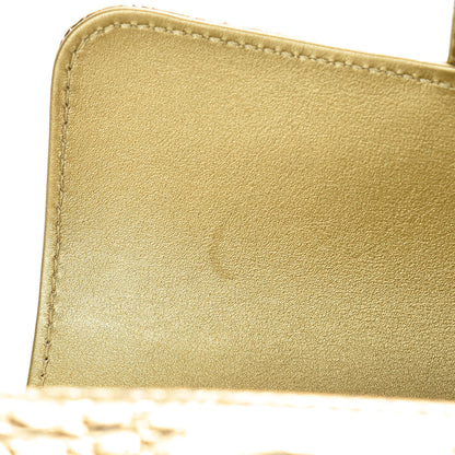 Chanel Metallic Calfskin Crocodile Embossed Cocodile Rectangular Mini Flap Gold 8 of 10