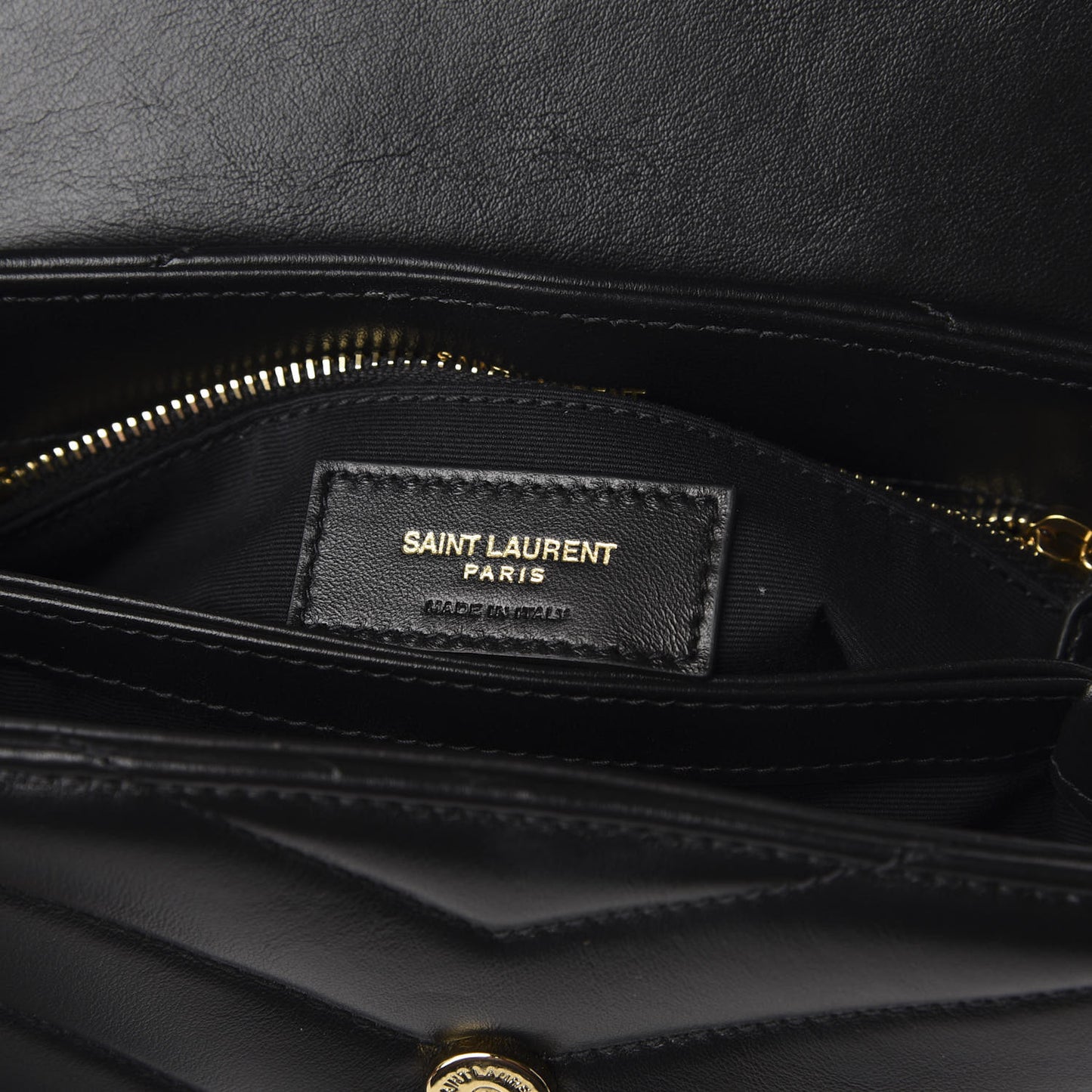 Calfskin Y Quilted Monogram Toy Loulou Crossbody Bag Black
