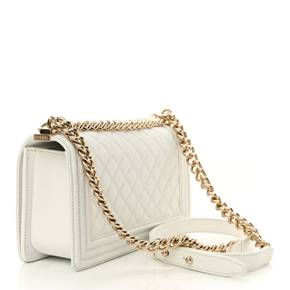 Chanel Calfskin Quilted Medium Boy Flap White 3 of 12