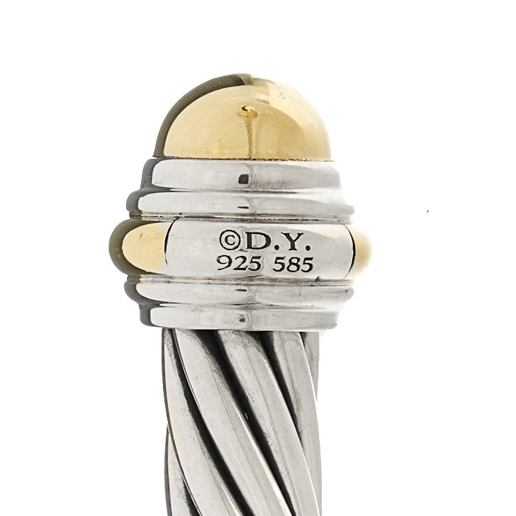 David Yurman Sterling Silver 14K Yellow Gold 7mm Cable Classics Dome Bracelet 3 of 3