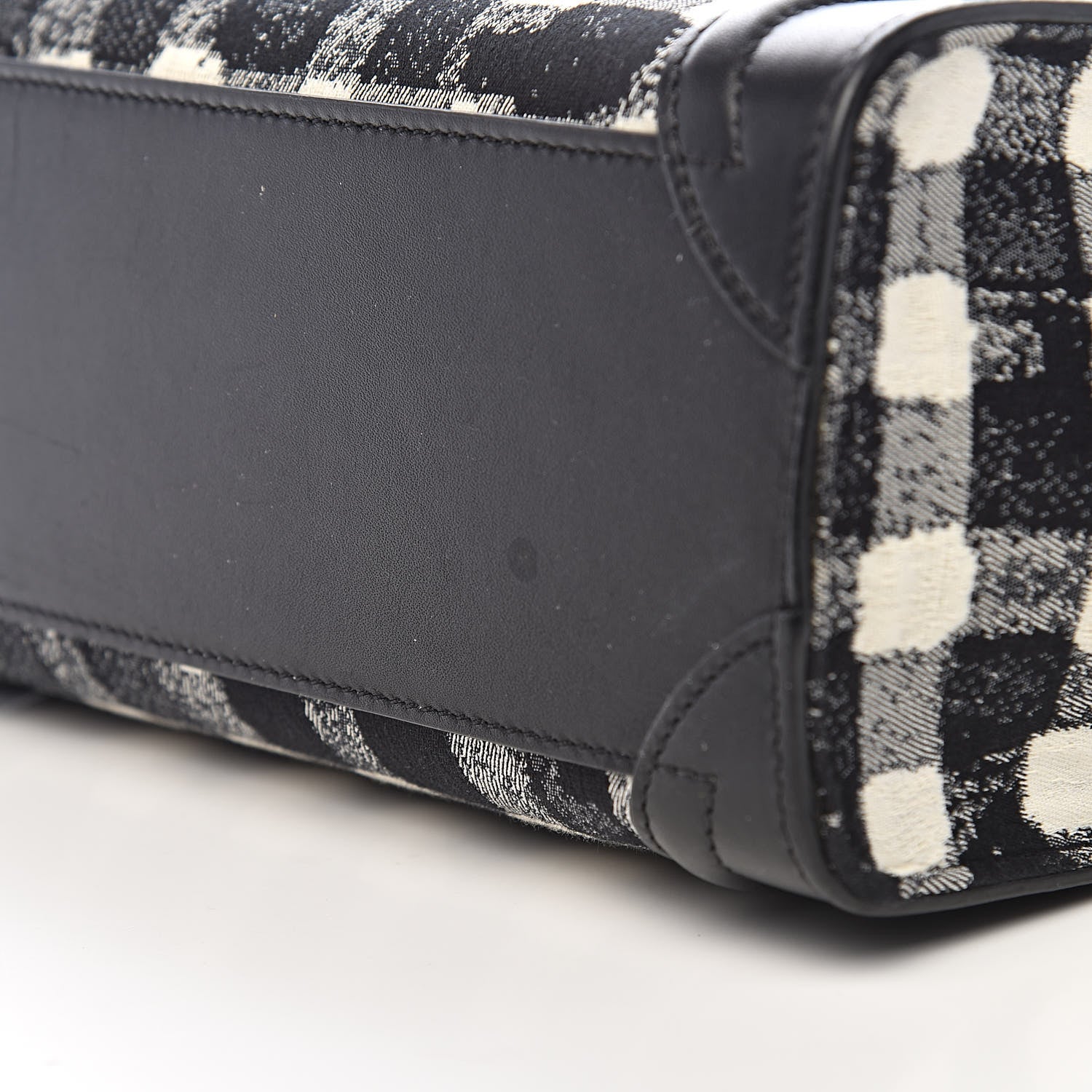 Celine Canvas Calfskin Nano Luggage White Black 17 of 18