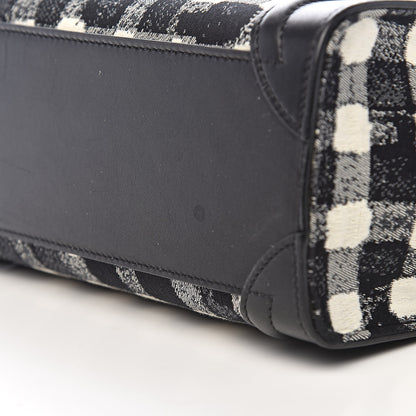 Celine Canvas Calfskin Nano Luggage White Black 17 of 18