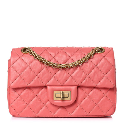 Chanel Aged Calfskin Quilted 2.55 Reissue Mini Flap Coral 1 of 12