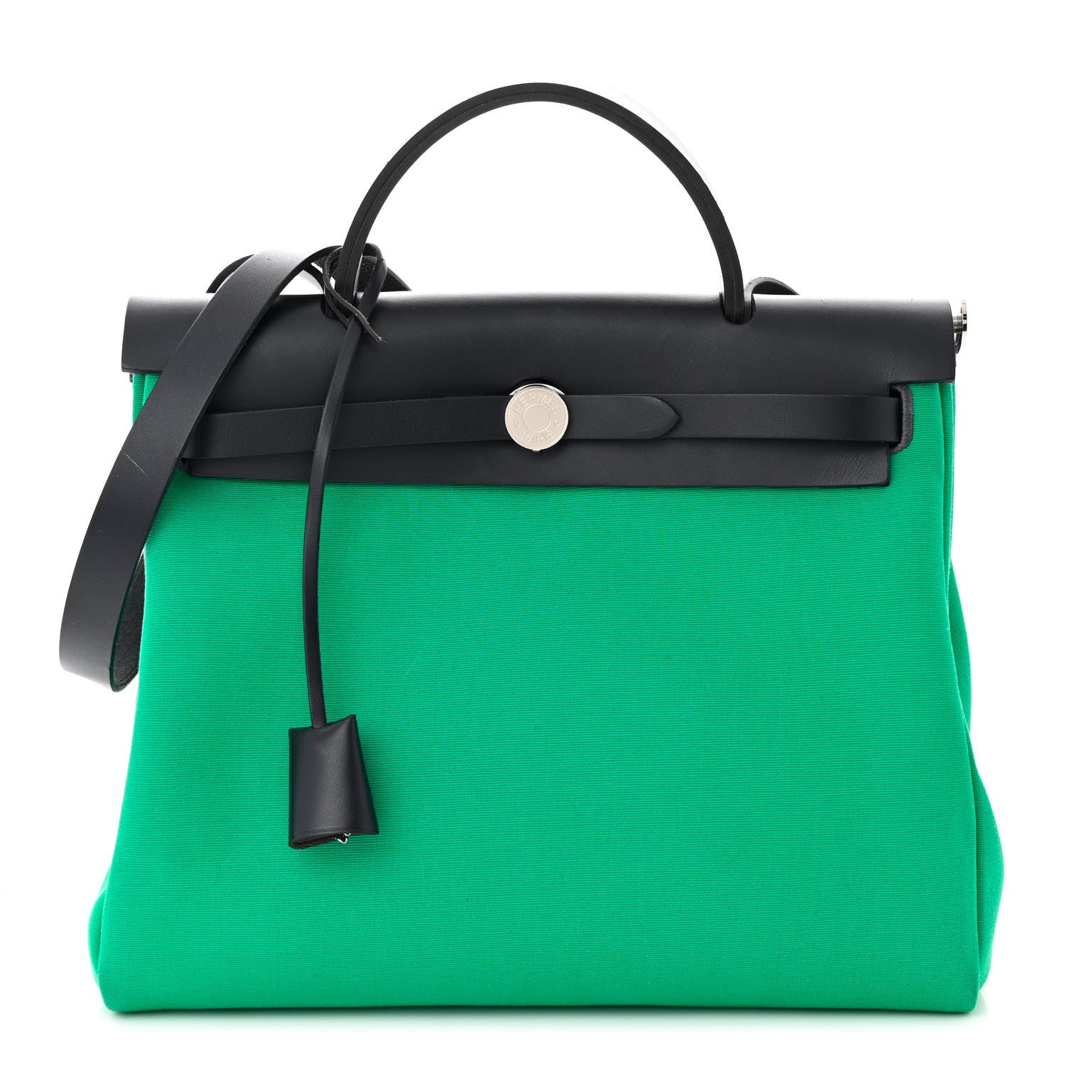 Hermes Vache Hunter Toile Herbag Zip Retourne 31 PM Cactus Bleu Indigo 1 of 12