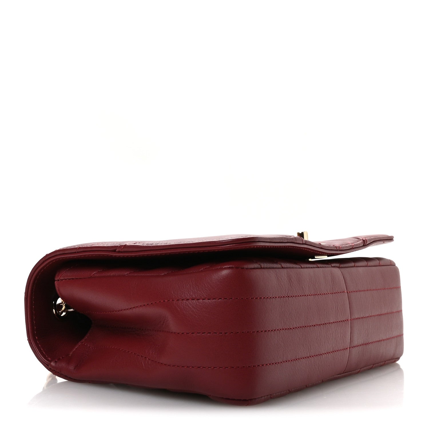Chanel Calfskin Chevron Quilted Small Statement Flap Burgundy 4 of 11