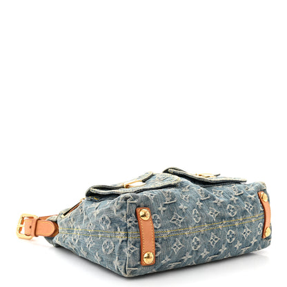 Louis Vuitton Monogram Denim Baggy PM Long Strap Blue 4 of 12