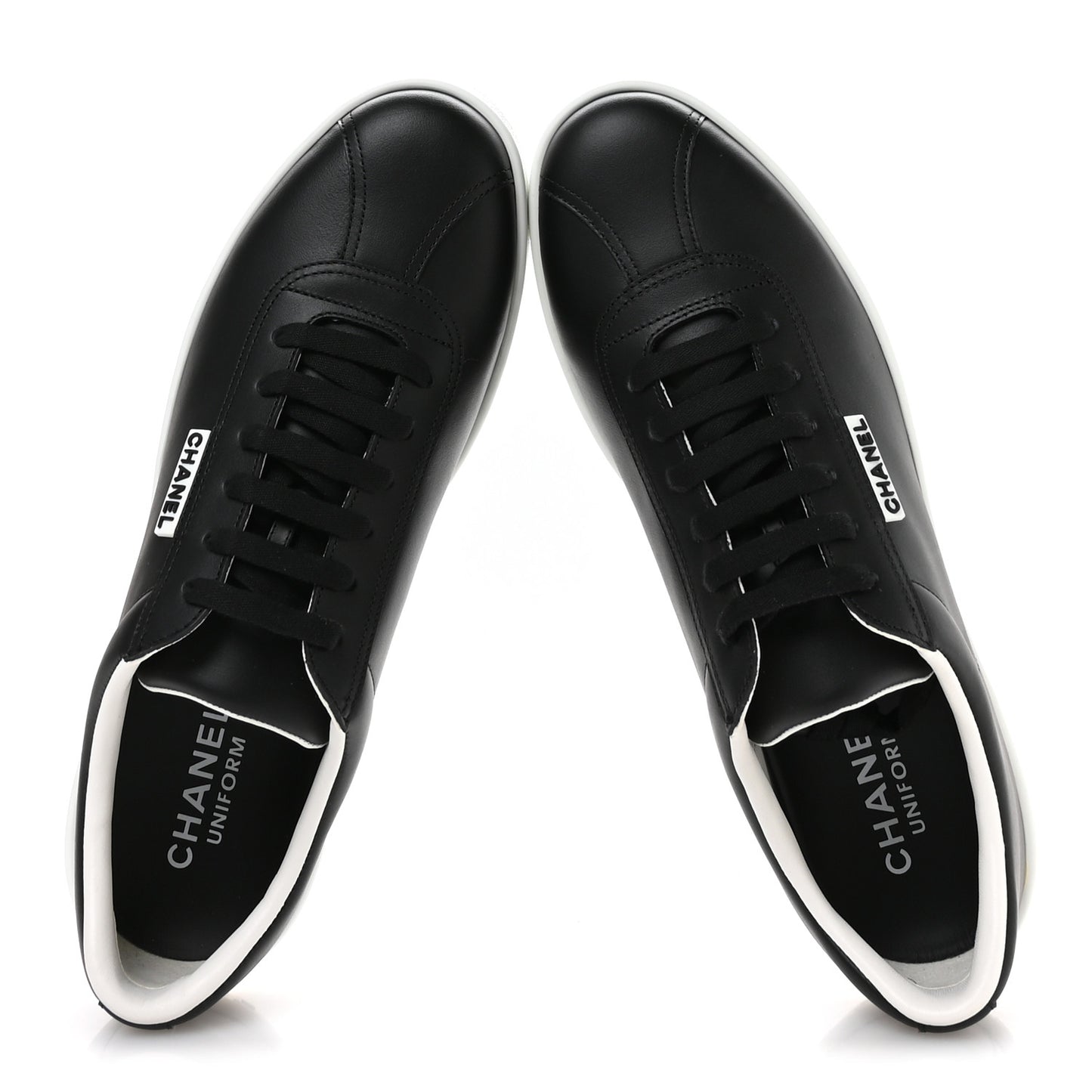 Calfskin CC Mens Uniform Sneakers 43 Black