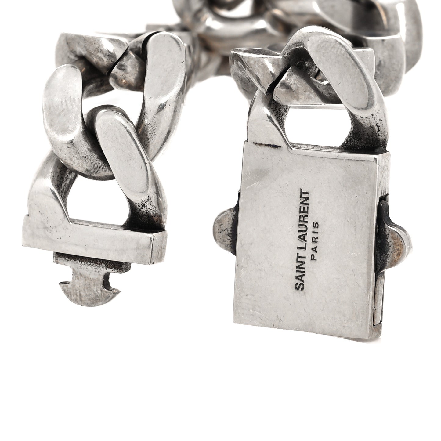 Metal Curb Chain Bracelet Oxidized Silver