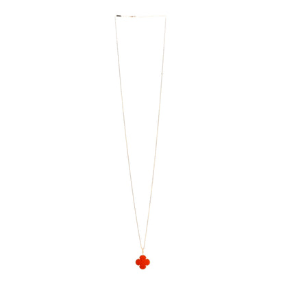 Van Cleef & Arpels 18K Yellow Gold Carnelian Magic Alhambra Long Necklace 3 of 6