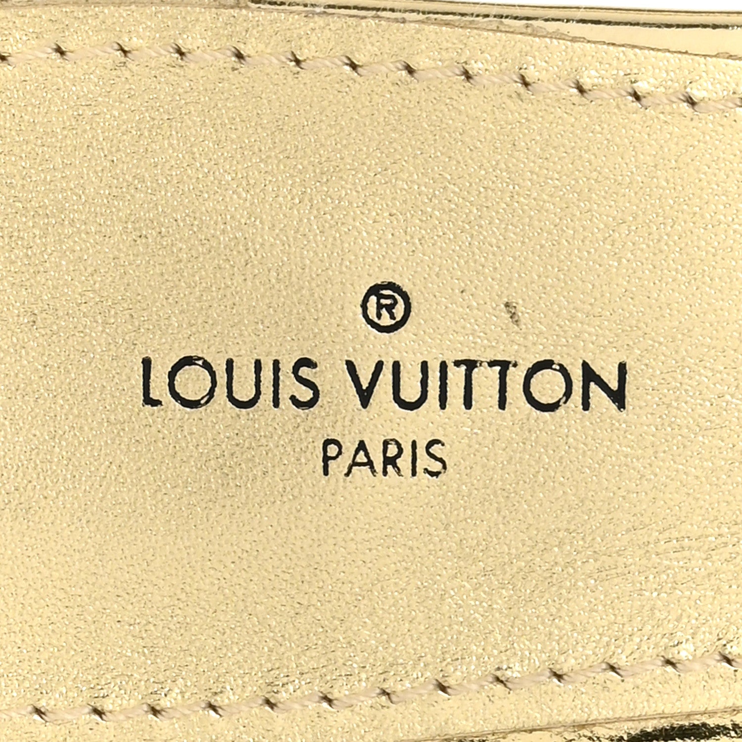 Louis Vuitton Metallic Lambskin Embossed Monogram Revival Flat Mules 38 Gold 7 of 10