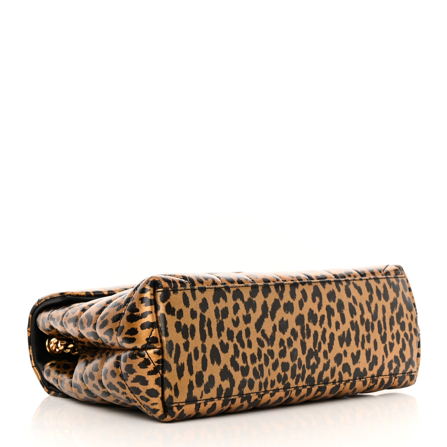 Saint Laurent Calfskin Y Quilted Monogram Small Loulou Chain Satchel Leopard 4 of 14