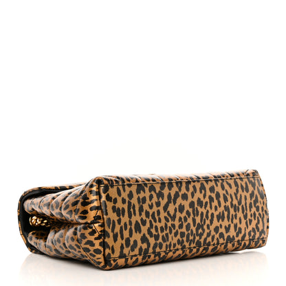 Saint Laurent Calfskin Y Quilted Monogram Small Loulou Chain Satchel Leopard 4 of 14