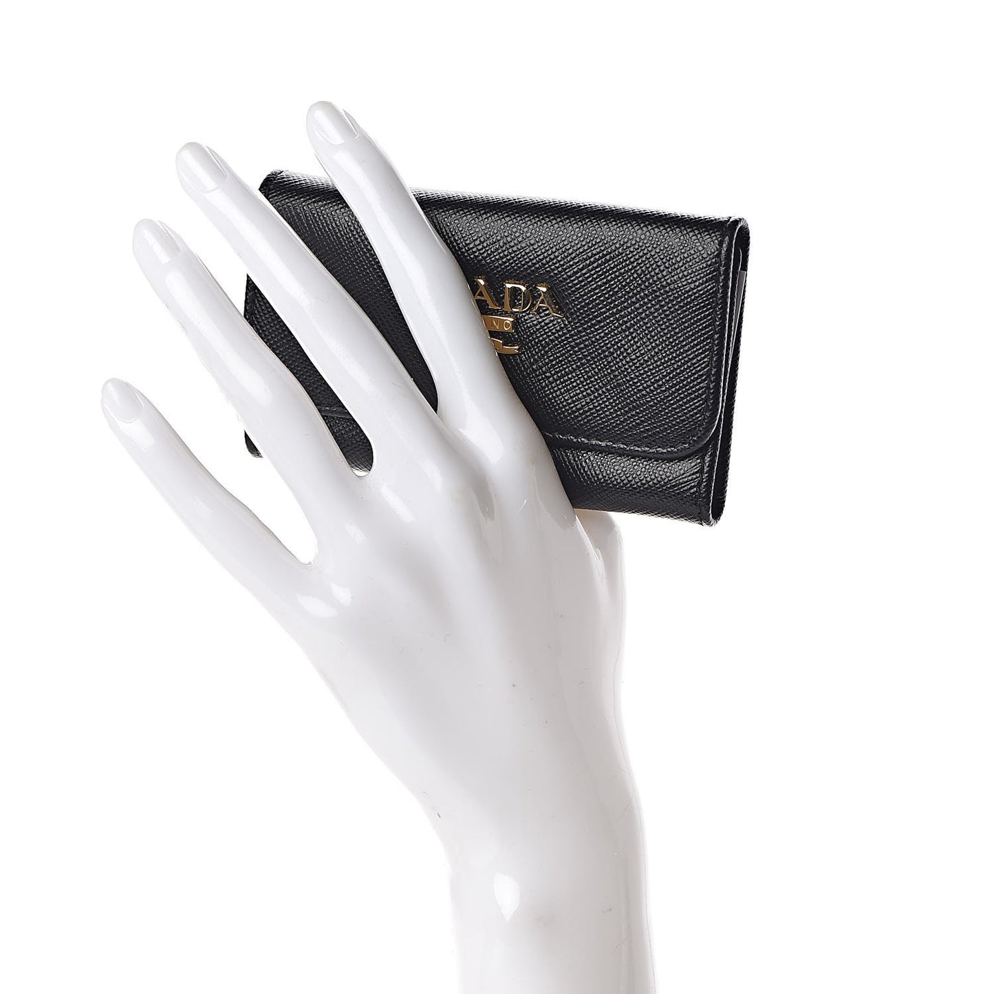 Saffiano Metal 6 Key Holder Black