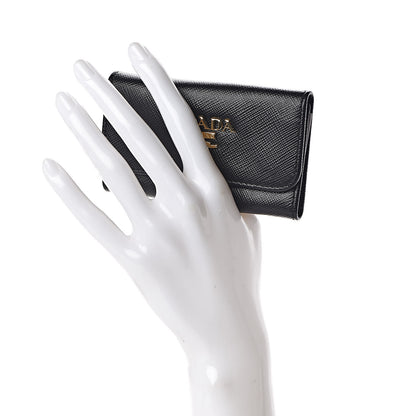 Prada Saffiano Metal 6 Key Holder Black 2 of 8
