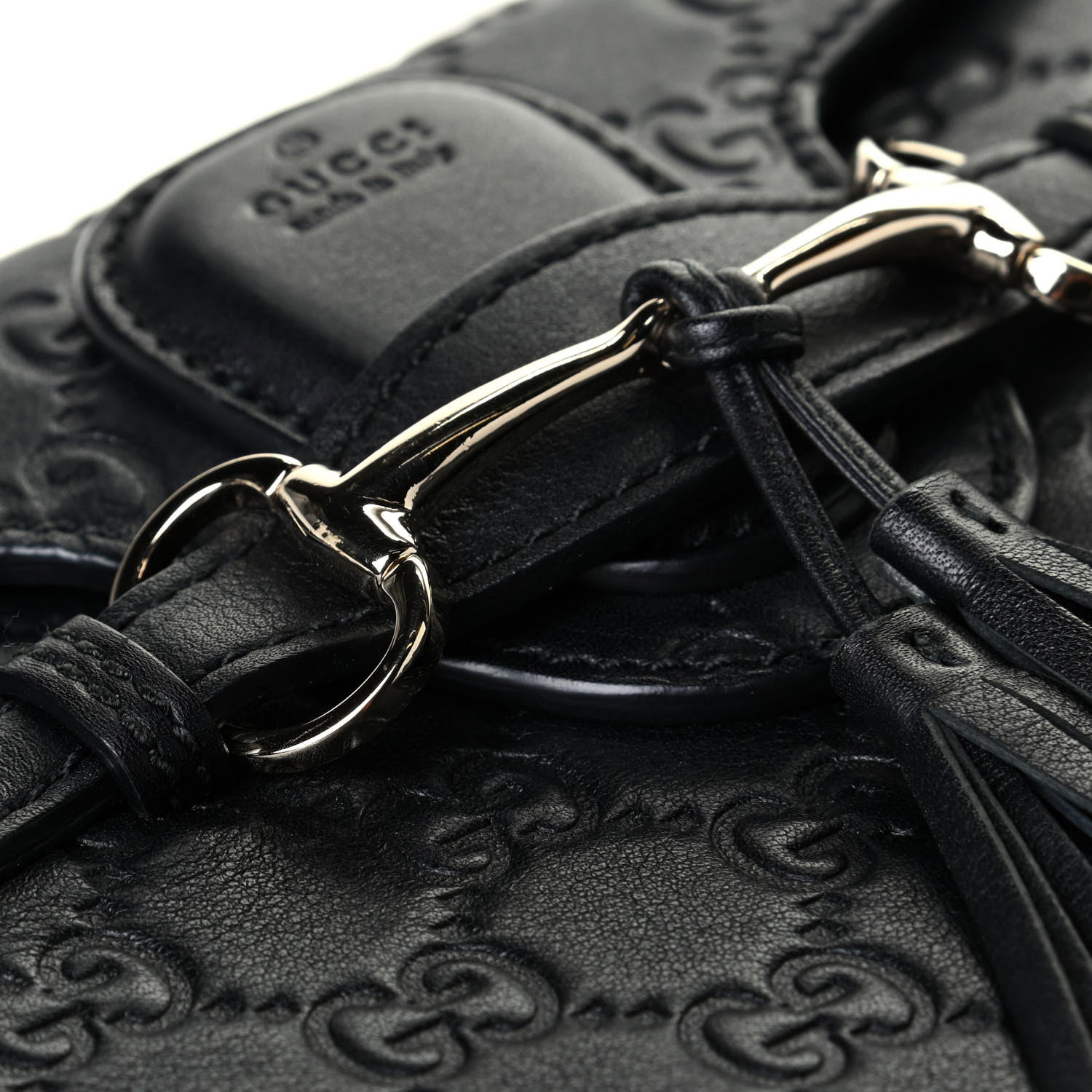 Gucci Guccissima Small Emily Chain Shoulder Bag Black 6 of 6