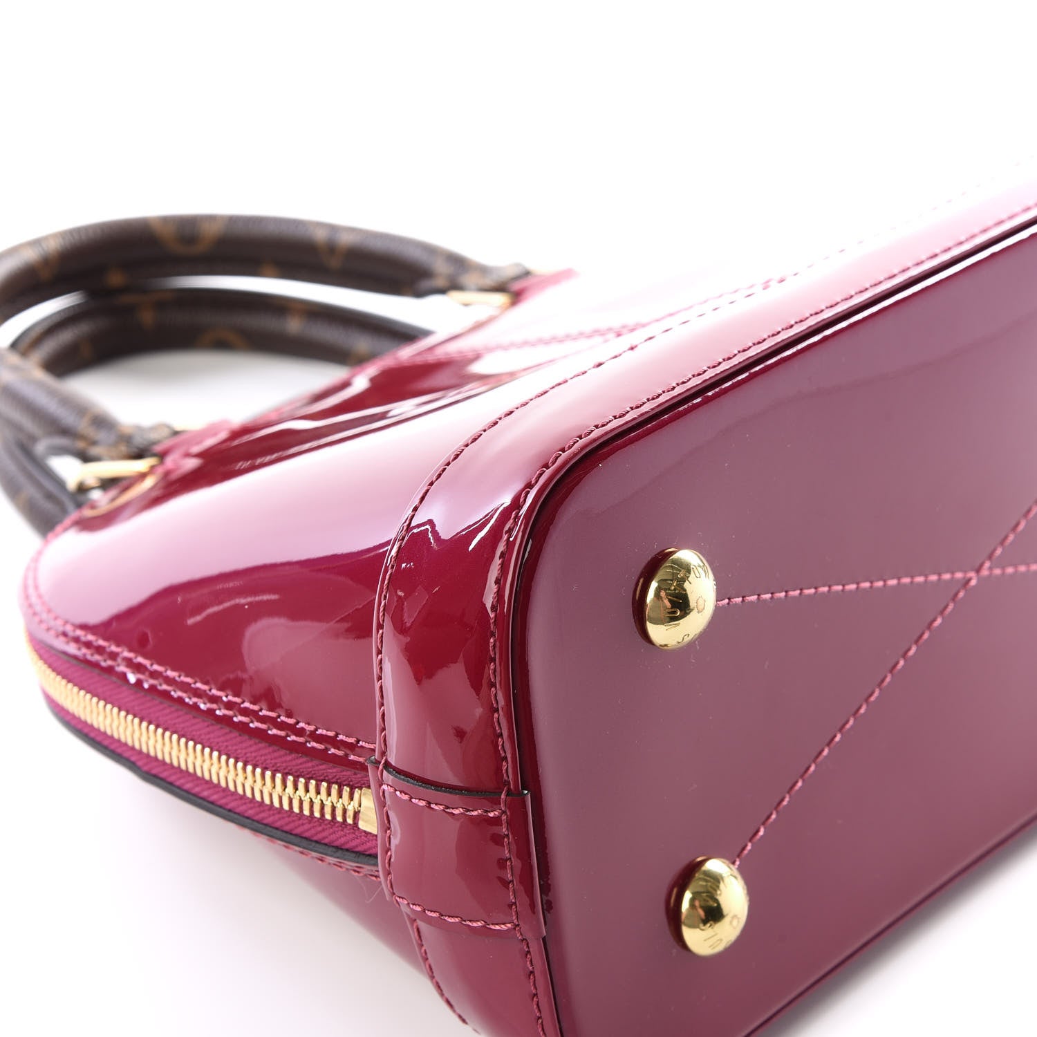 Louis Vuitton Patent Monogram Alma BB Magenta 7 of 13