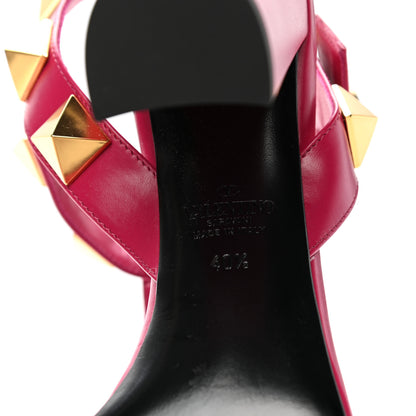 Valentino Garavani Calfskin Roman Stud T-Strap 90mm Sandals 40.5 Blossom 6 of 8