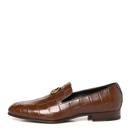 Gucci Alligator Mens Loafers 10 Brown 1 of 10