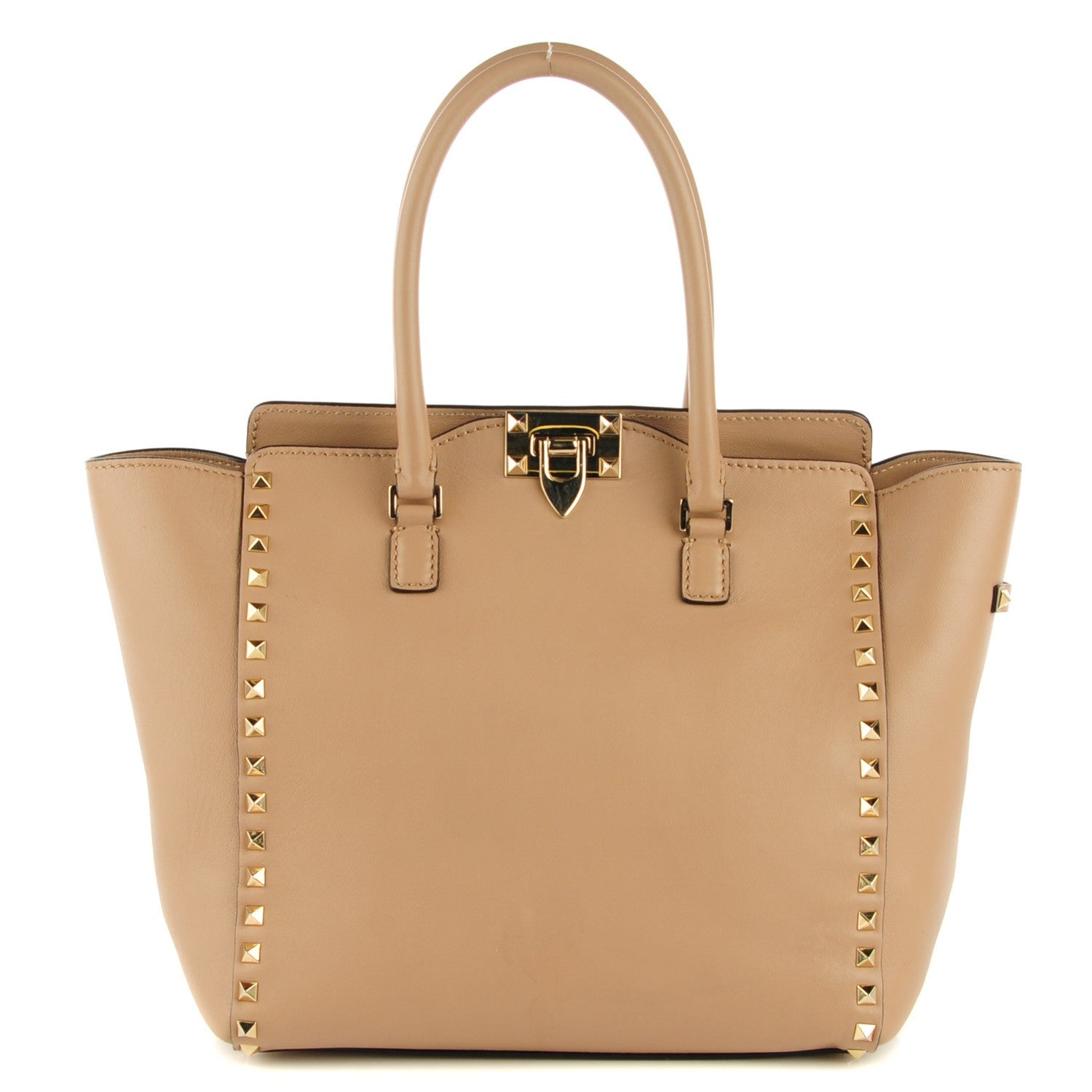 Valentino Garavani Vitello Rockstud Double Handle Tote Alpaca 1 of 9