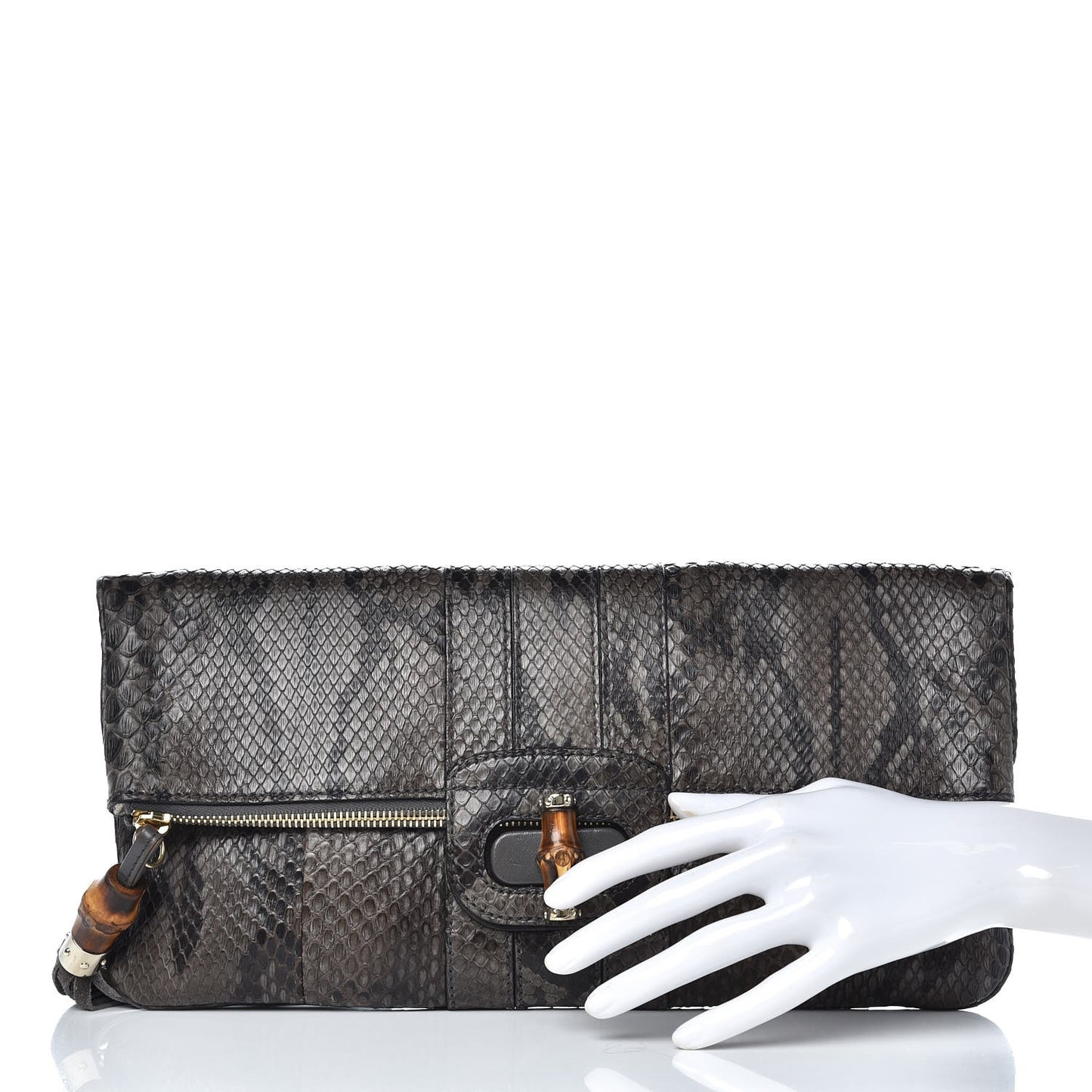 Python Lucy Folded Clutch Black Grey