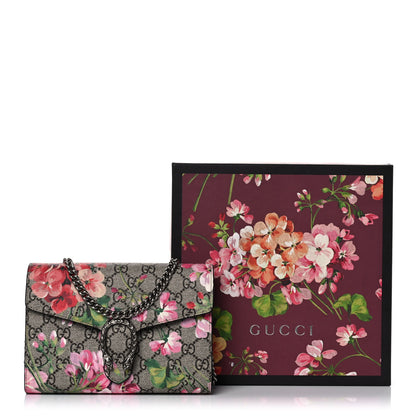 Gucci GG Supreme Monogram Blooms Mini Dionysus Chain Wallet Beige Multicolor Dry Rose 10 of 10